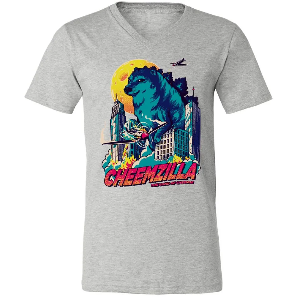 Unisex V-Neck T-Shirt - ZCZVVDDN - Athletic Heather - 7