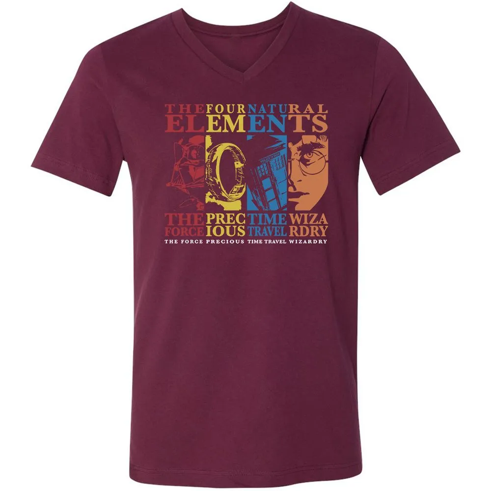 Unisex V-Neck T-Shirt - 197S5HRM - Maroon - 6