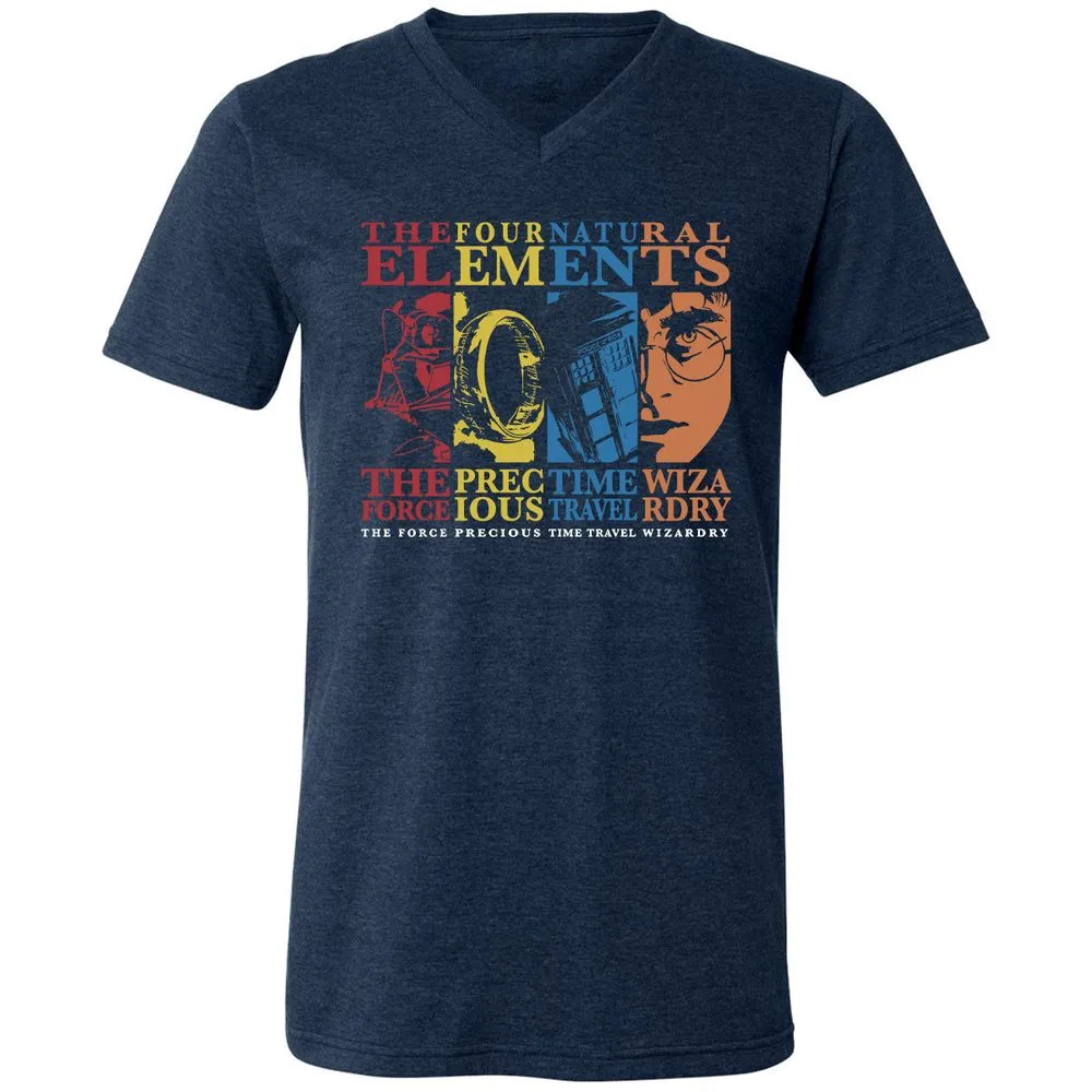Unisex V-Neck T-Shirt - 197S5HRM - Heather Navy - 15