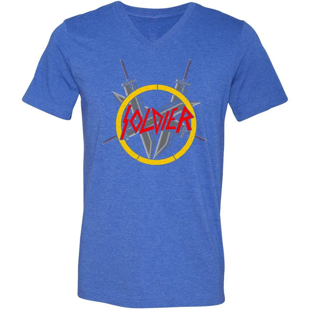 Unisex V-Neck T-Shirt - W4ZU91M4 - Heather True Royal - 14