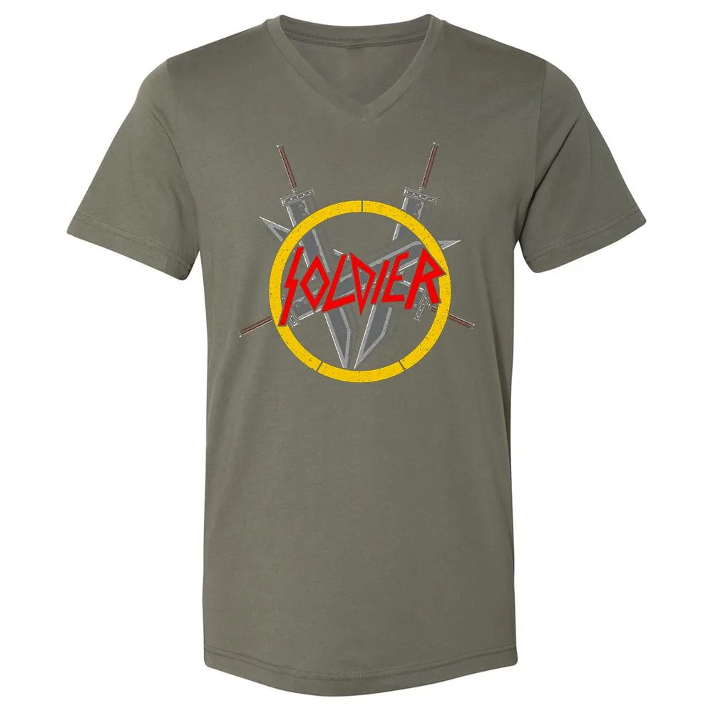 Unisex V-Neck T-Shirt - W4ZU91M4 - Military Green - 10