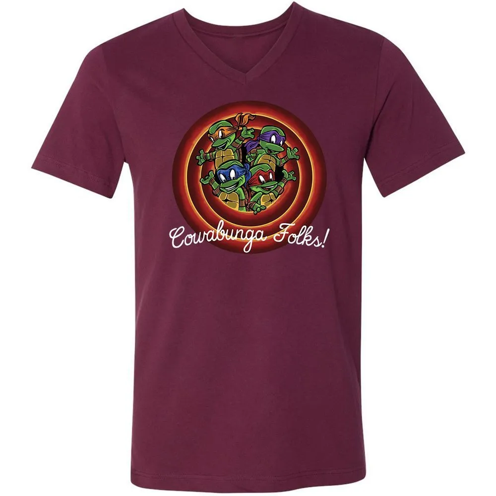 Unisex V-Neck T-Shirt - S8FED825 - Maroon - 6
