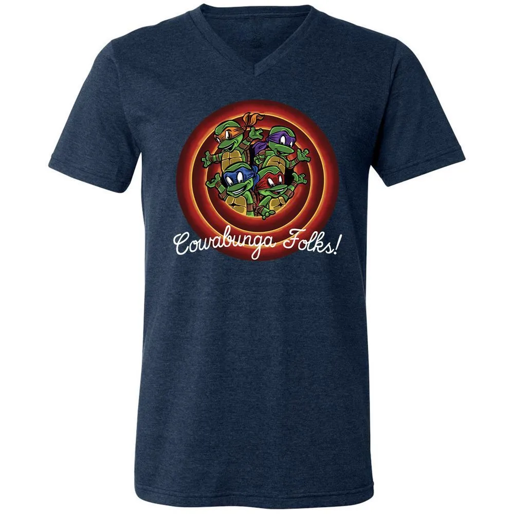 Unisex V-Neck T-Shirt - S8FED825 - Heather Navy - 15