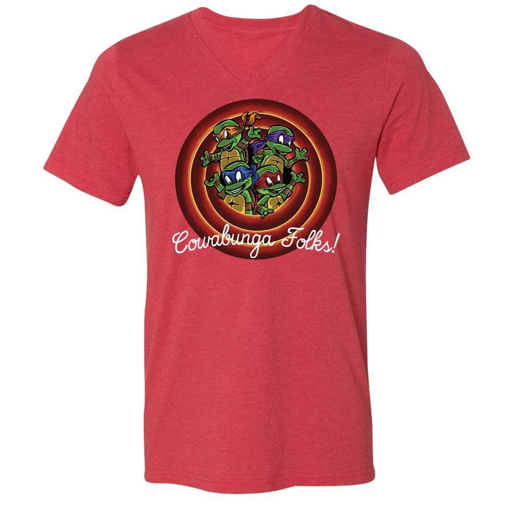 Unisex V-Neck T-Shirt - S8FED825 - Heather Red - 16