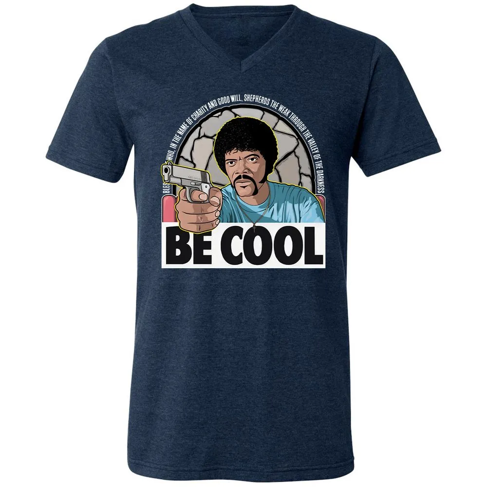 Unisex V-Neck T-Shirt - 2LPKRCMW - Heather Navy - 15
