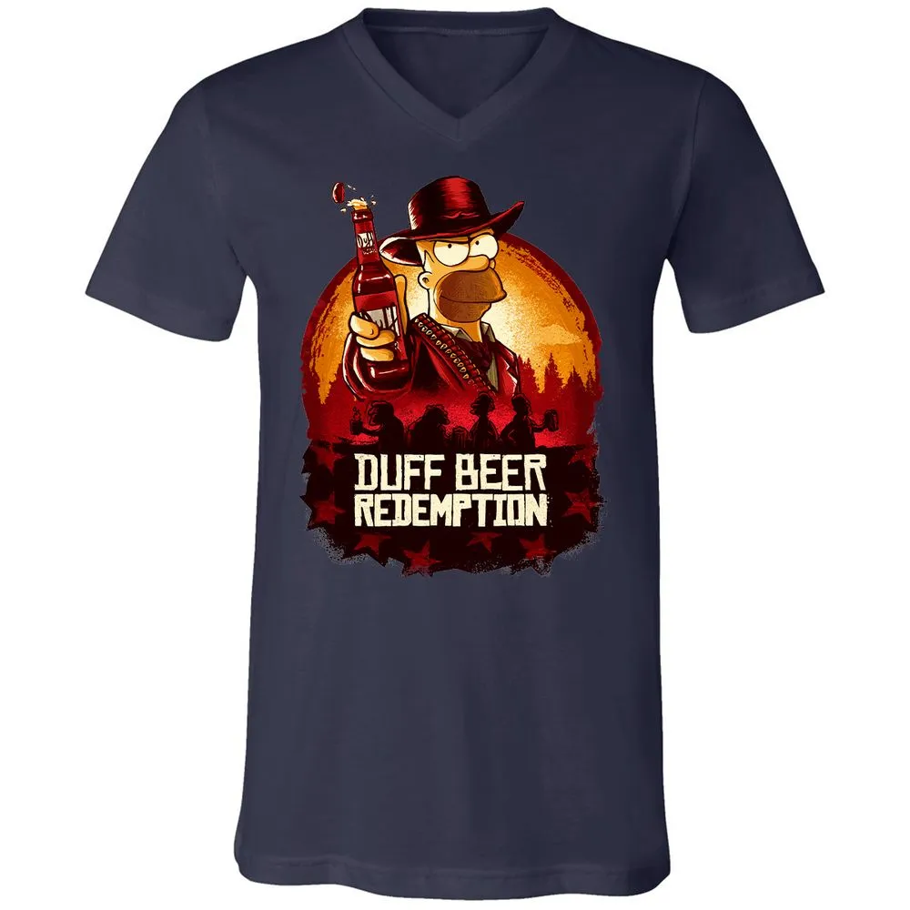 Unisex V-Neck T-Shirt - 3753U7E8 - Navy - 2