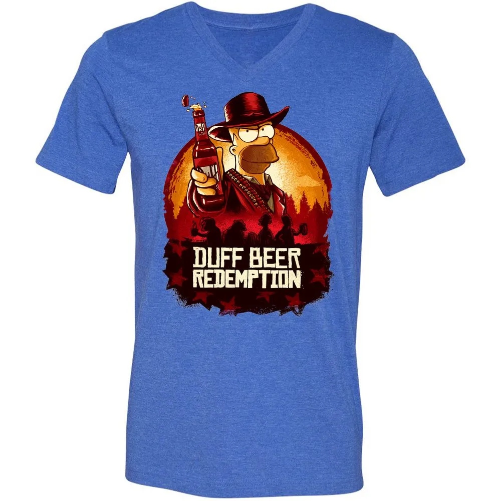 Unisex V-Neck T-Shirt - 3753U7E8 - Heather True Royal - 14