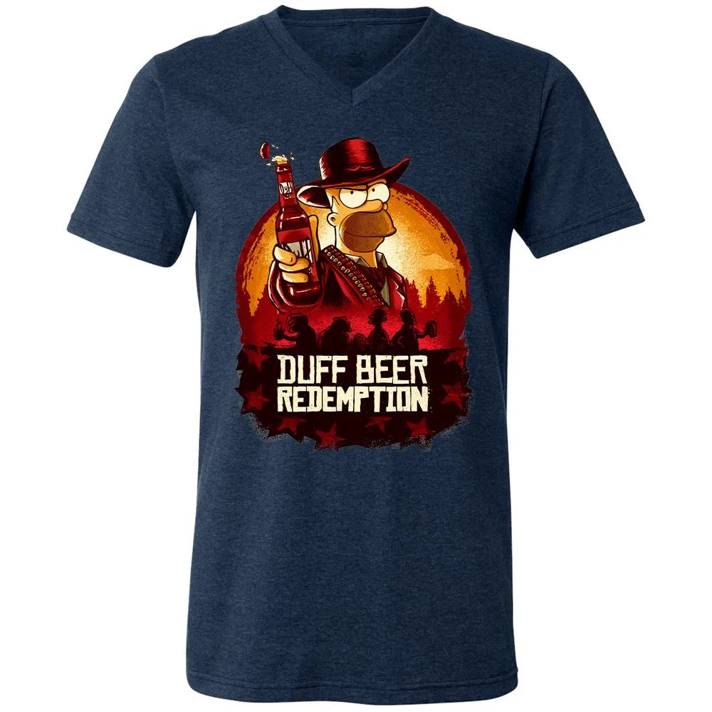 Unisex V-Neck T-Shirt - 3753U7E8 - Heather Navy - 15