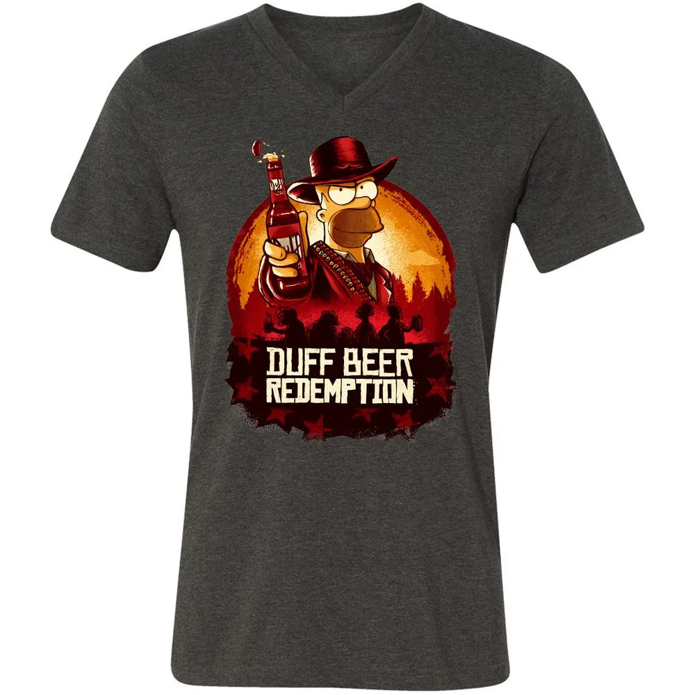 Unisex V-Neck T-Shirt - 3753U7E8 - Dark Grey Heather - 8