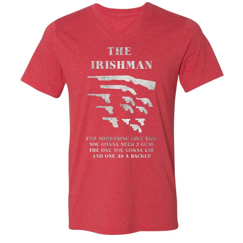 Unisex V-Neck T-Shirt - 3NSSRDYL - Heather Red - 16