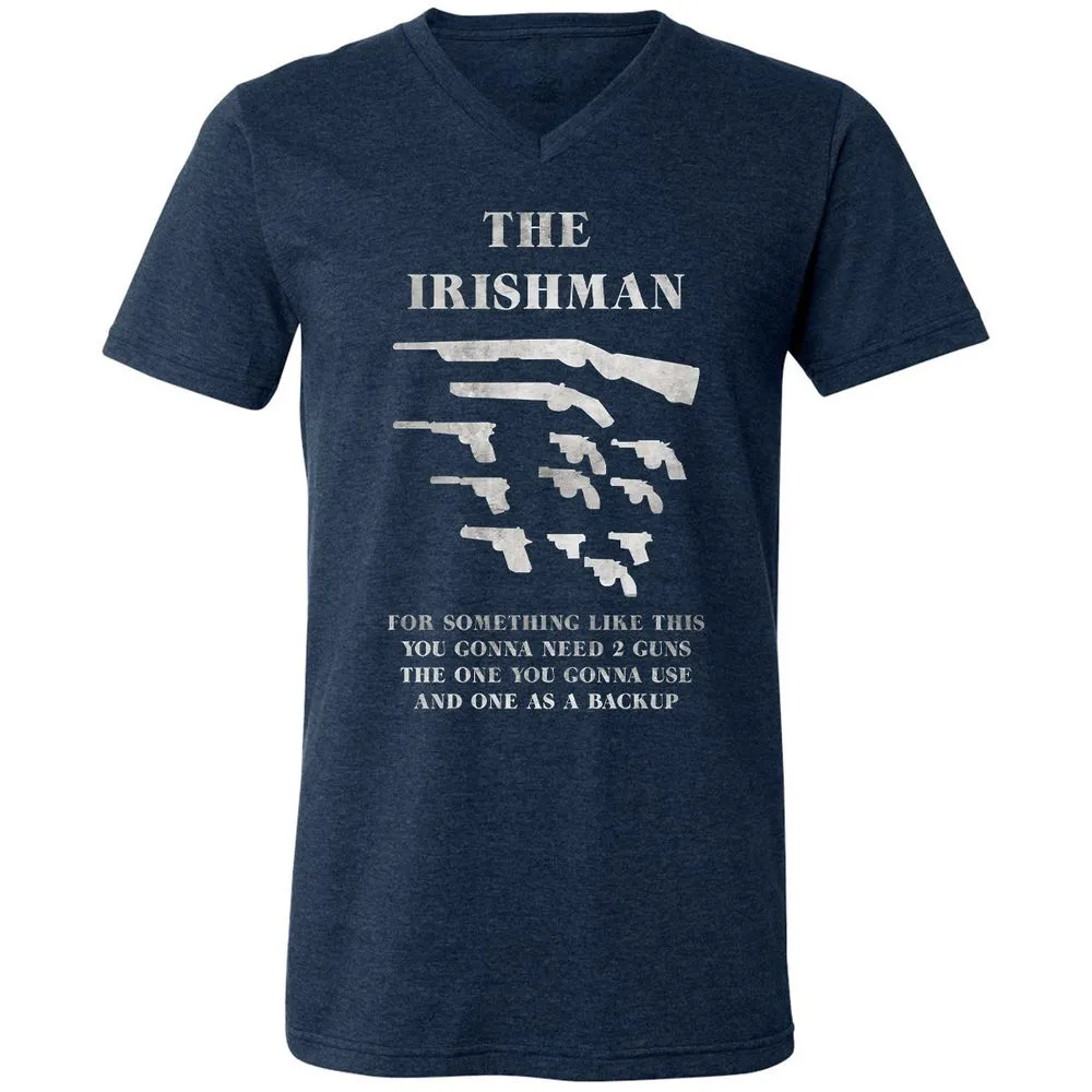 Unisex V-Neck T-Shirt - 3NSSRDYL - Heather Navy - 15