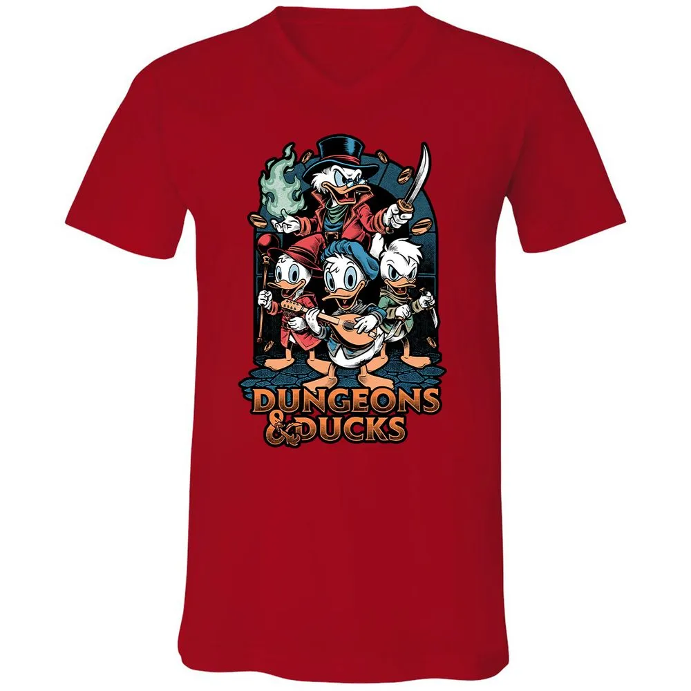 Unisex V-Neck T-Shirt - BSDYLVYT - Red - 3