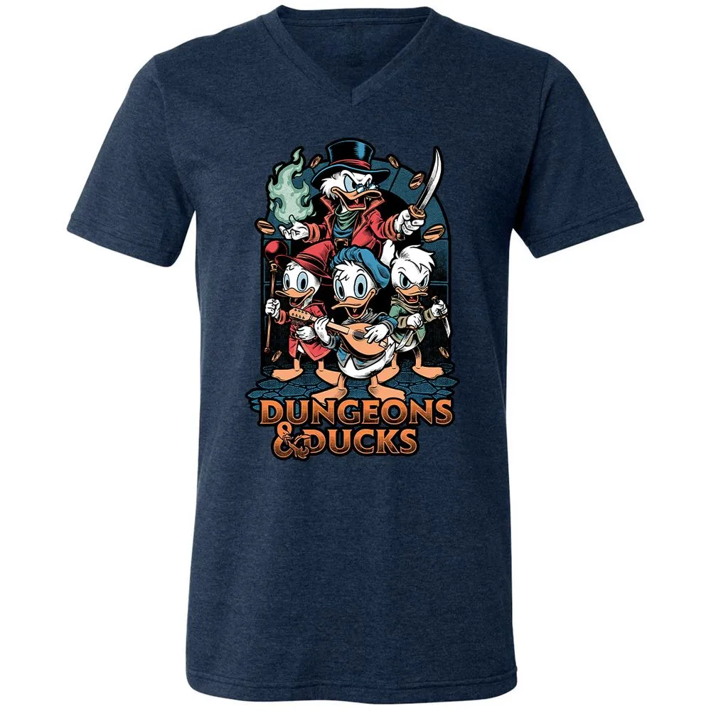 Unisex V-Neck T-Shirt - BSDYLVYT - Heather Navy - 15