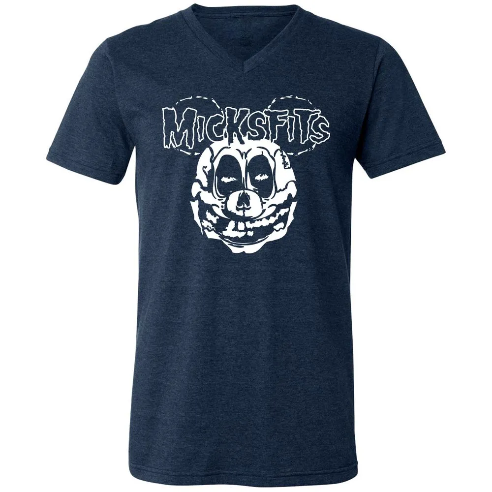 Unisex V-Neck T-Shirt - 1S1WN6DR - Heather Navy - 15
