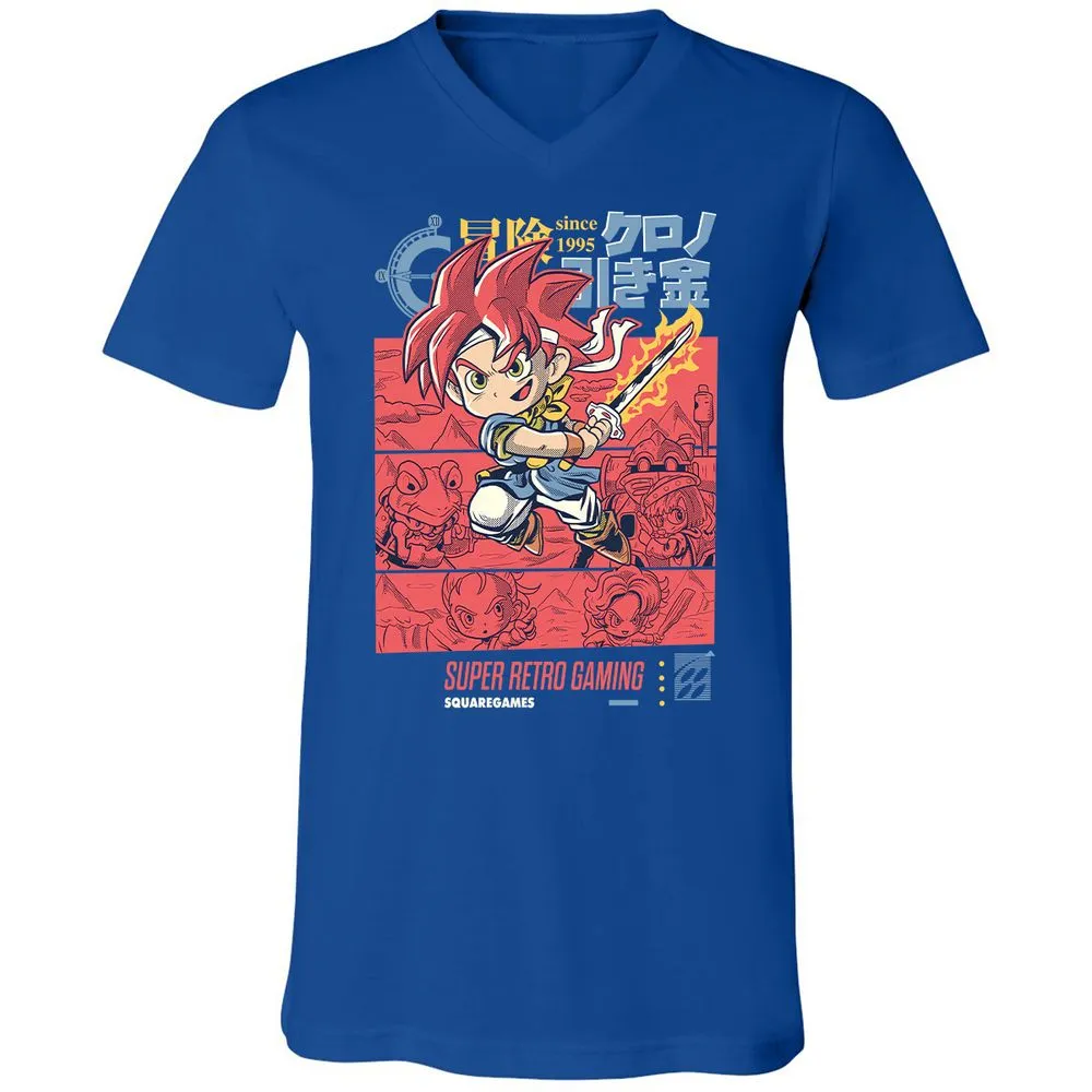 Unisex V-Neck T-Shirt - W85UQ4VY - True Royal - 4