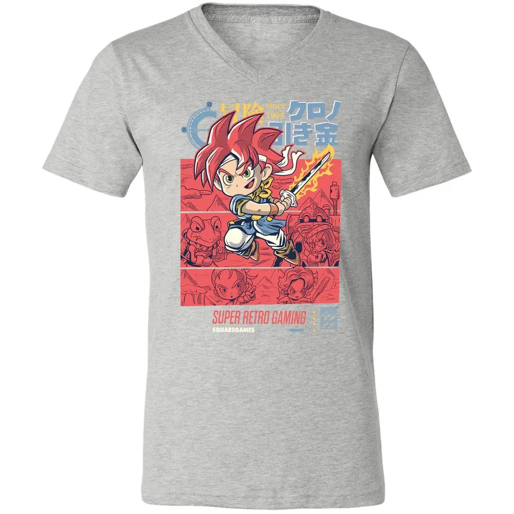 Unisex V-Neck T-Shirt - W85UQ4VY - Athletic Heather - 7