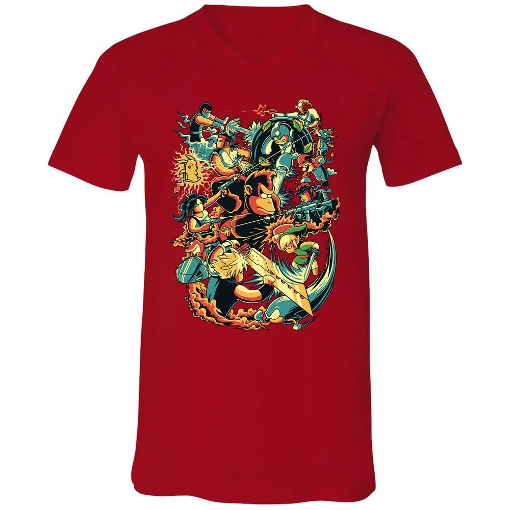 Unisex V-Neck T-Shirt - PV3HVH66 - Red - 3