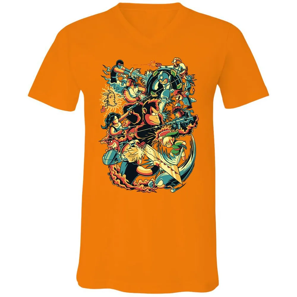 Unisex V-Neck T-Shirt - PV3HVH66 - Orange - 11