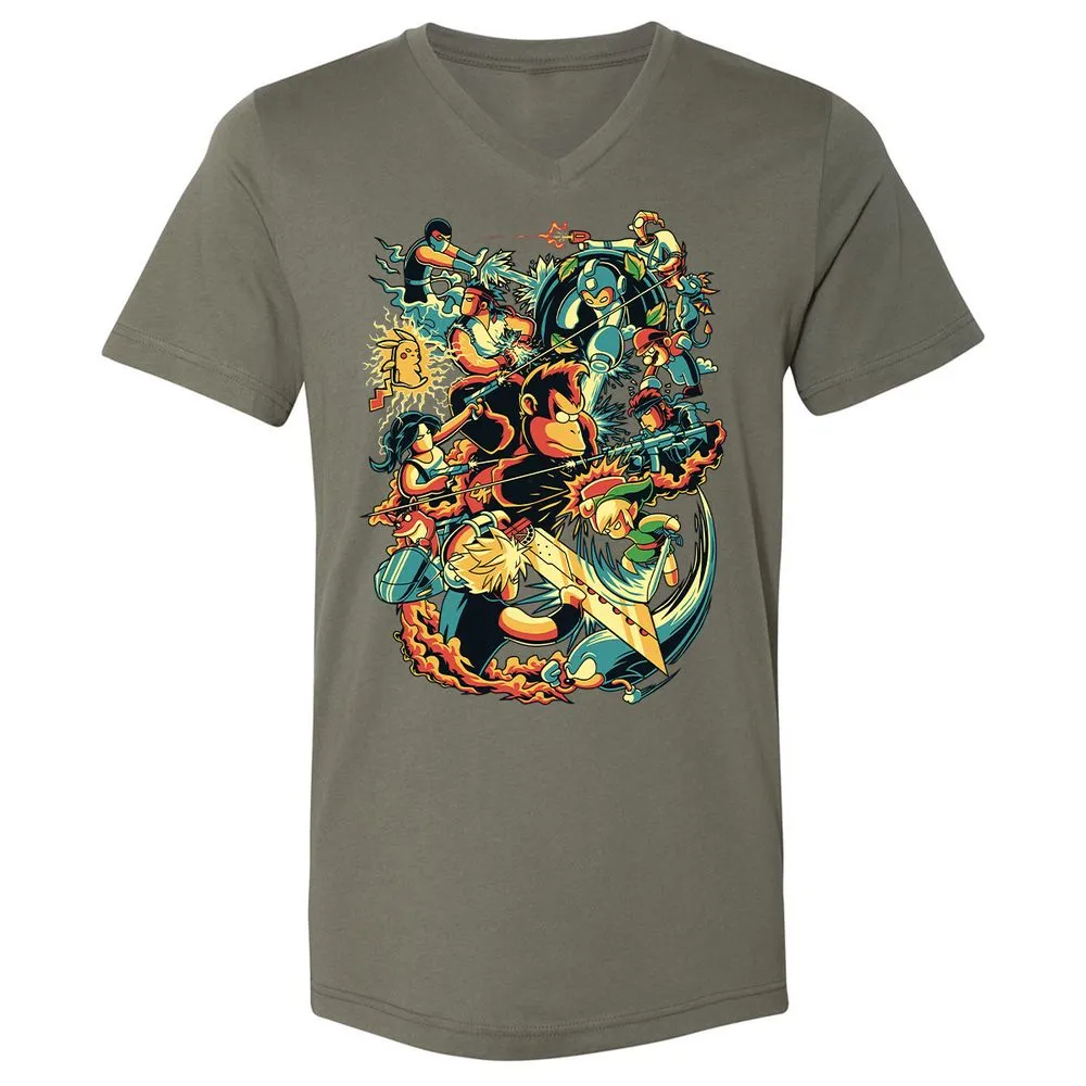 Unisex V-Neck T-Shirt - PV3HVH66 - Military Green - 10
