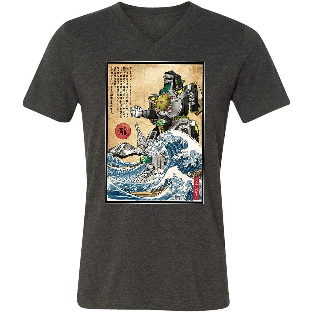 Unisex V-Neck T-Shirt - P74UEXFJ - Dark Grey Heather - 8