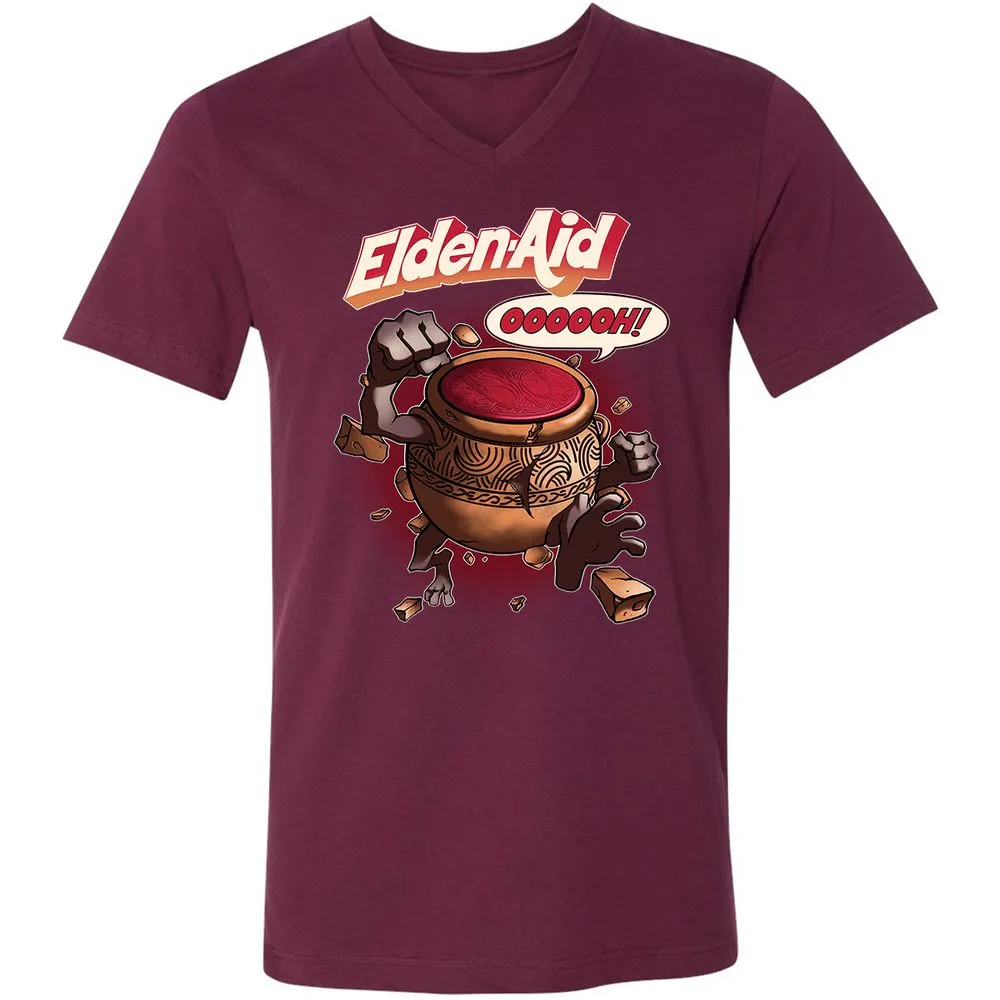 Unisex V-Neck T-Shirt - H6X4GM9E - Maroon - 6