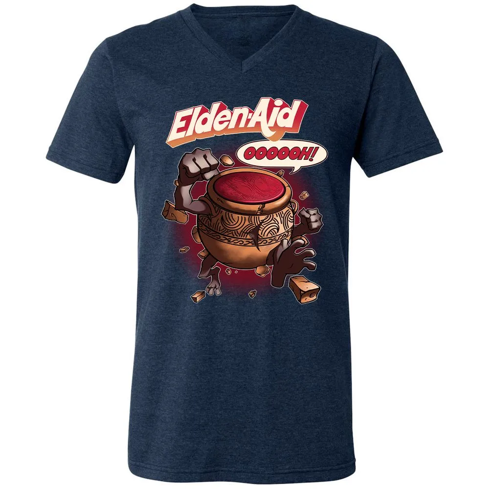 Unisex V-Neck T-Shirt - H6X4GM9E - Heather Navy - 15