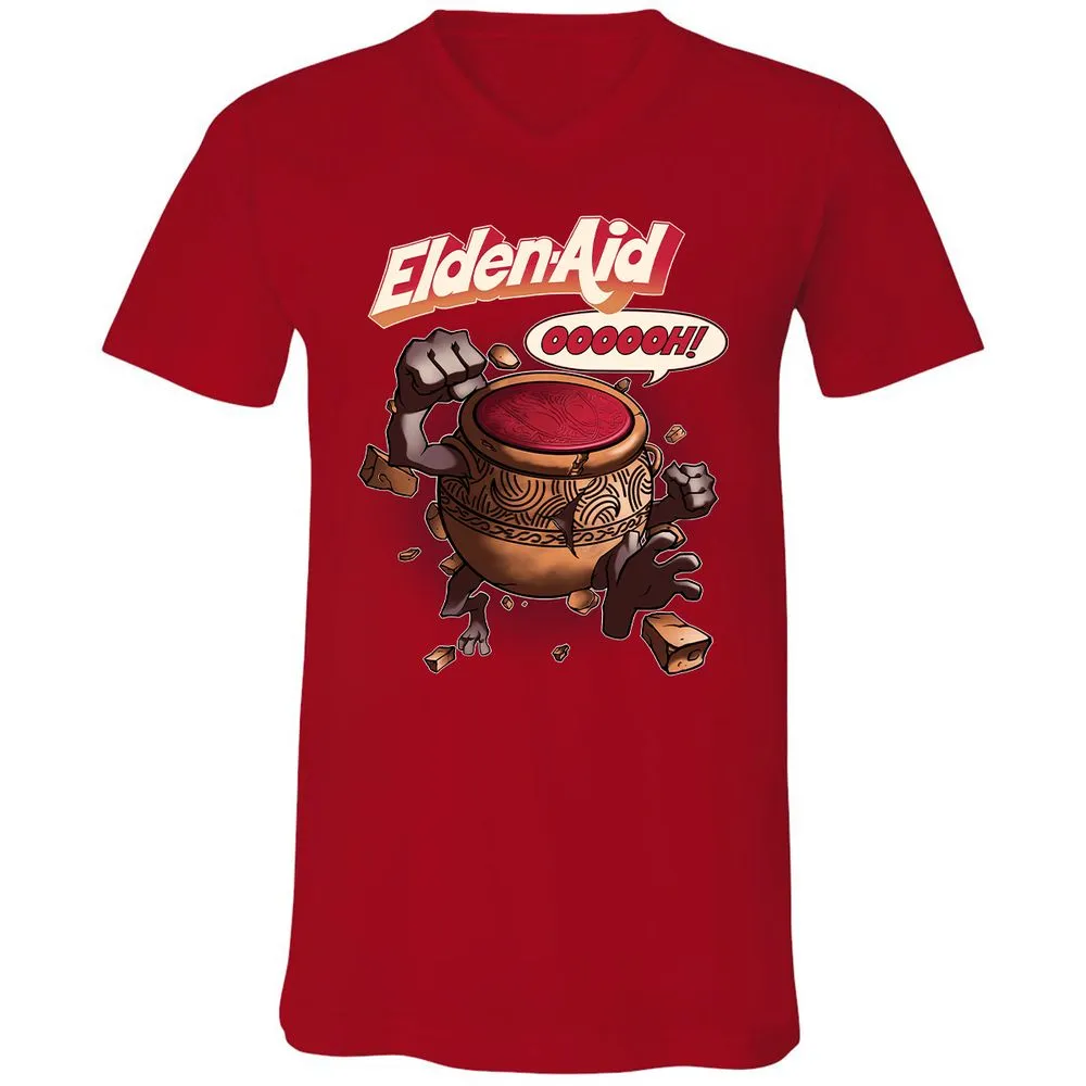 Unisex V-Neck T-Shirt - H6X4GM9E - Red - 3