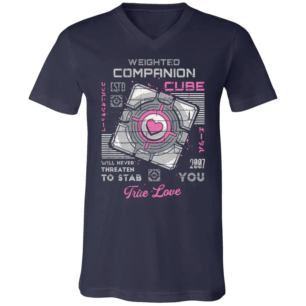 Unisex V-Neck T-Shirt - 7APW6XUH - Navy - 2