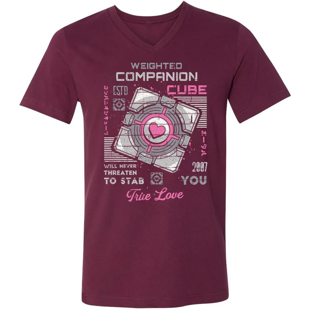 Unisex V-Neck T-Shirt - 7APW6XUH - Maroon - 6