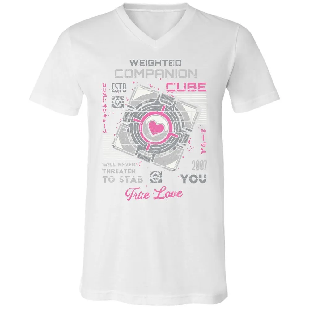 Unisex V-Neck T-Shirt - 7APW6XUH - White - 5