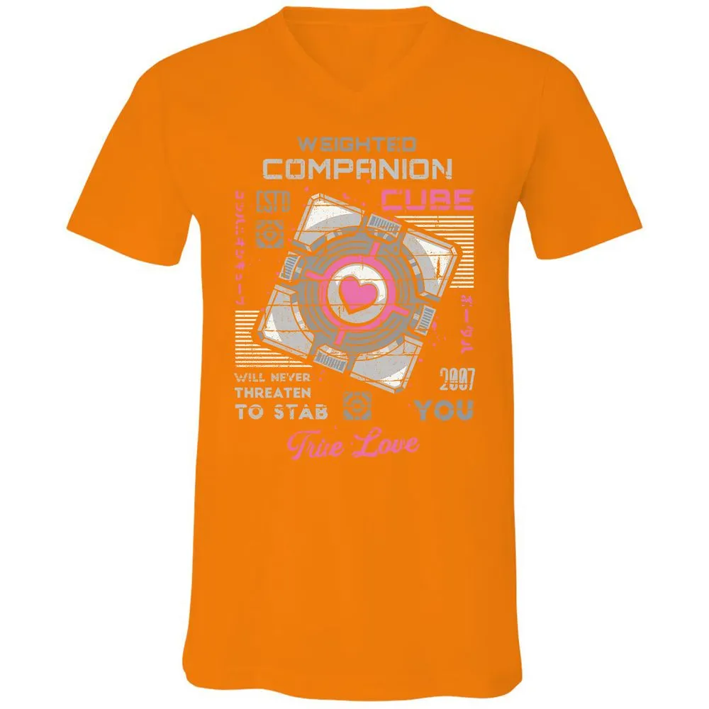 Unisex V-Neck T-Shirt - 7APW6XUH - Orange - 11