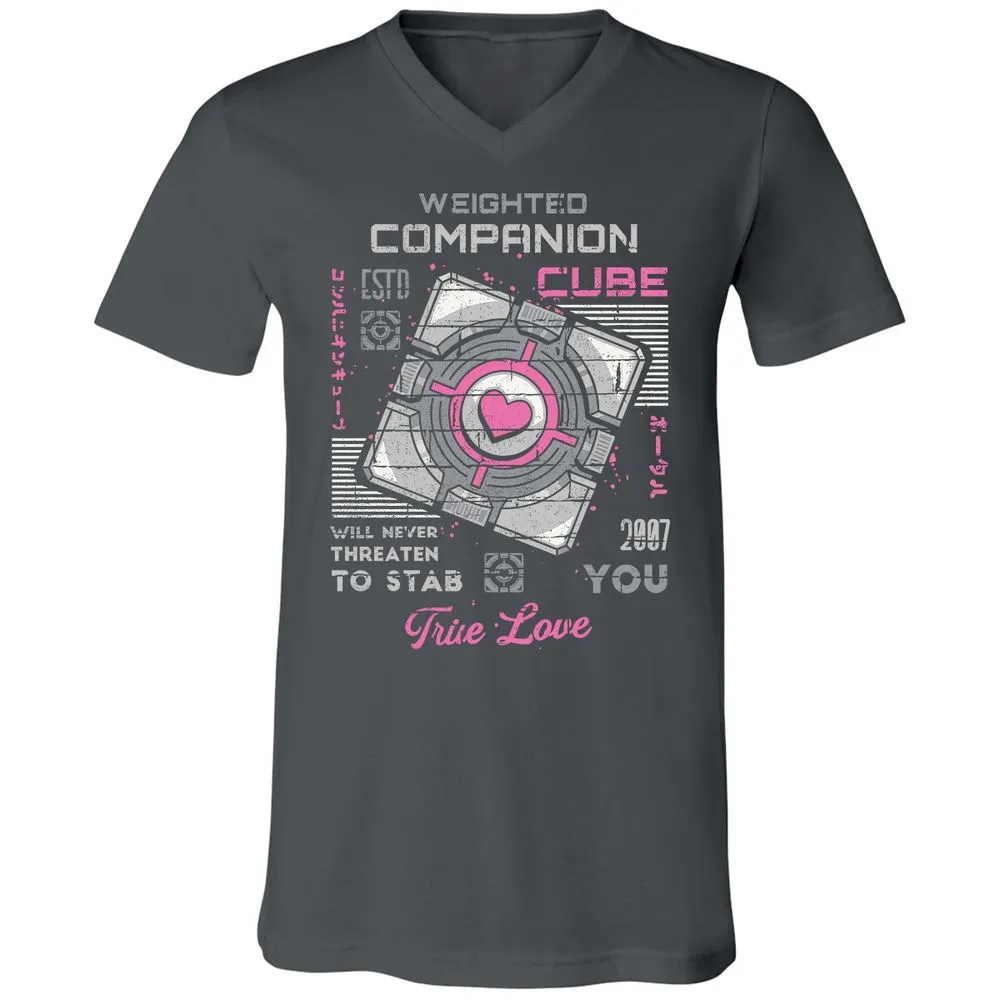 Unisex V-Neck T-Shirt - 7APW6XUH - Asphalt - 12