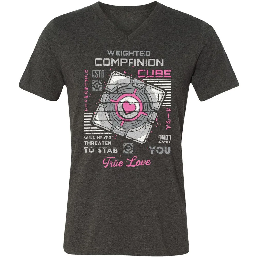 Unisex V-Neck T-Shirt - 7APW6XUH - Dark Grey Heather - 8