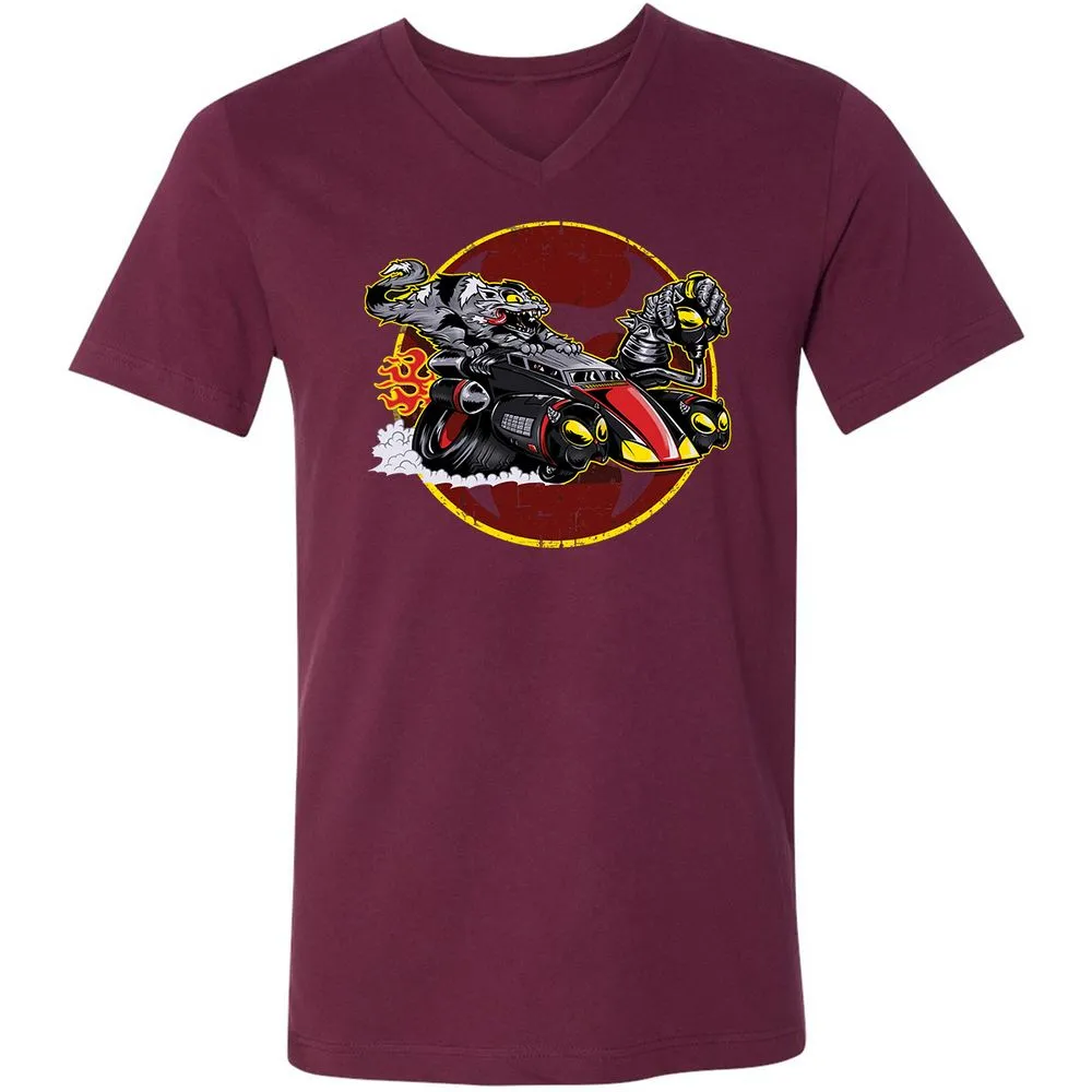 Unisex V-Neck T-Shirt - ZKXBAV21 - Maroon - 6