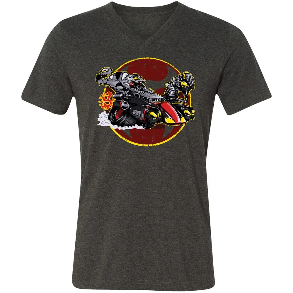 Unisex V-Neck T-Shirt - ZKXBAV21 - Dark Grey Heather - 8