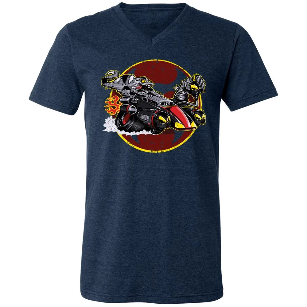 Unisex V-Neck T-Shirt - ZKXBAV21 - Heather Navy - 15