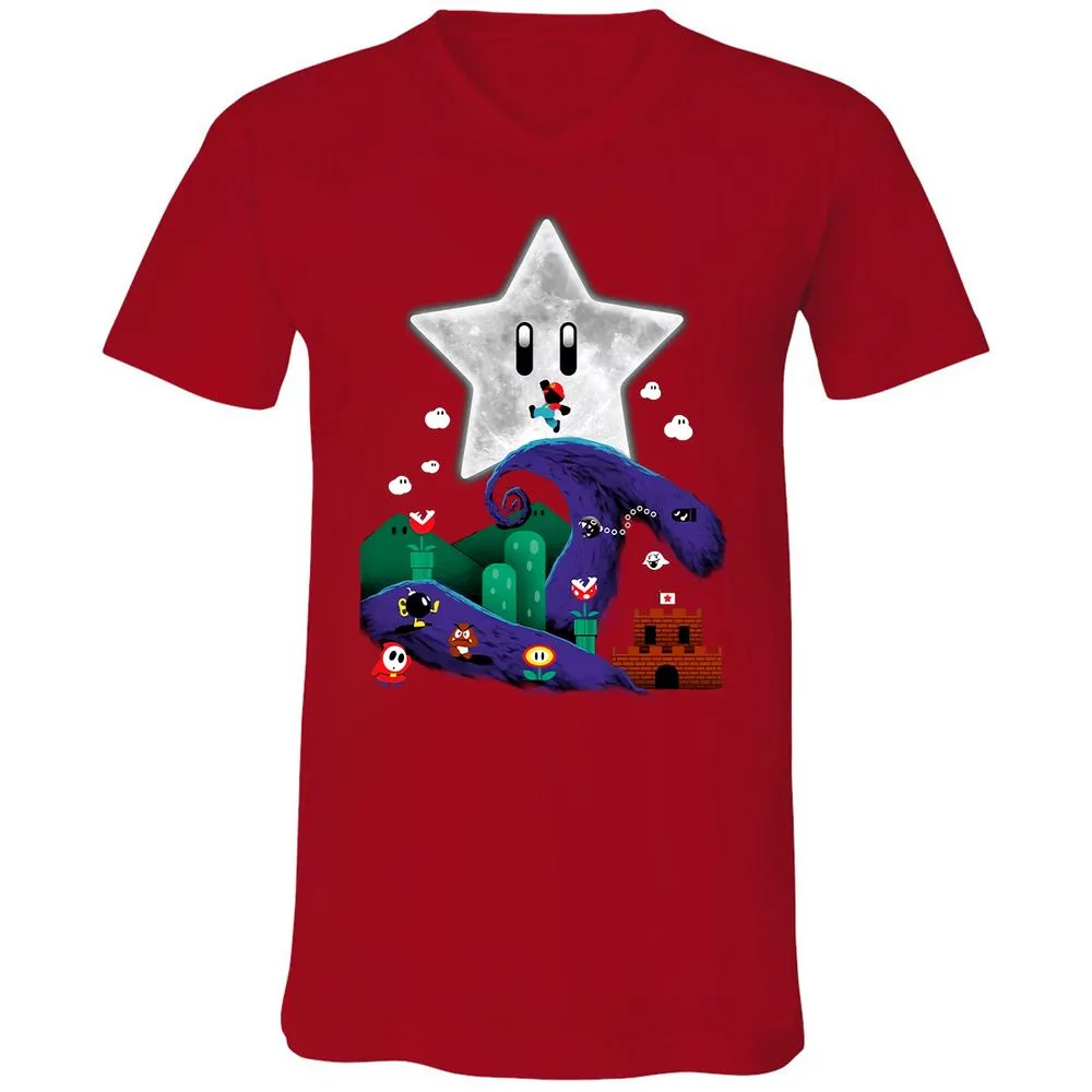 Unisex V-Neck T-Shirt - 9T996MRG - Red - 3