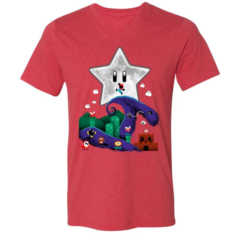Unisex V-Neck T-Shirt - 9T996MRG - Heather Red - 16
