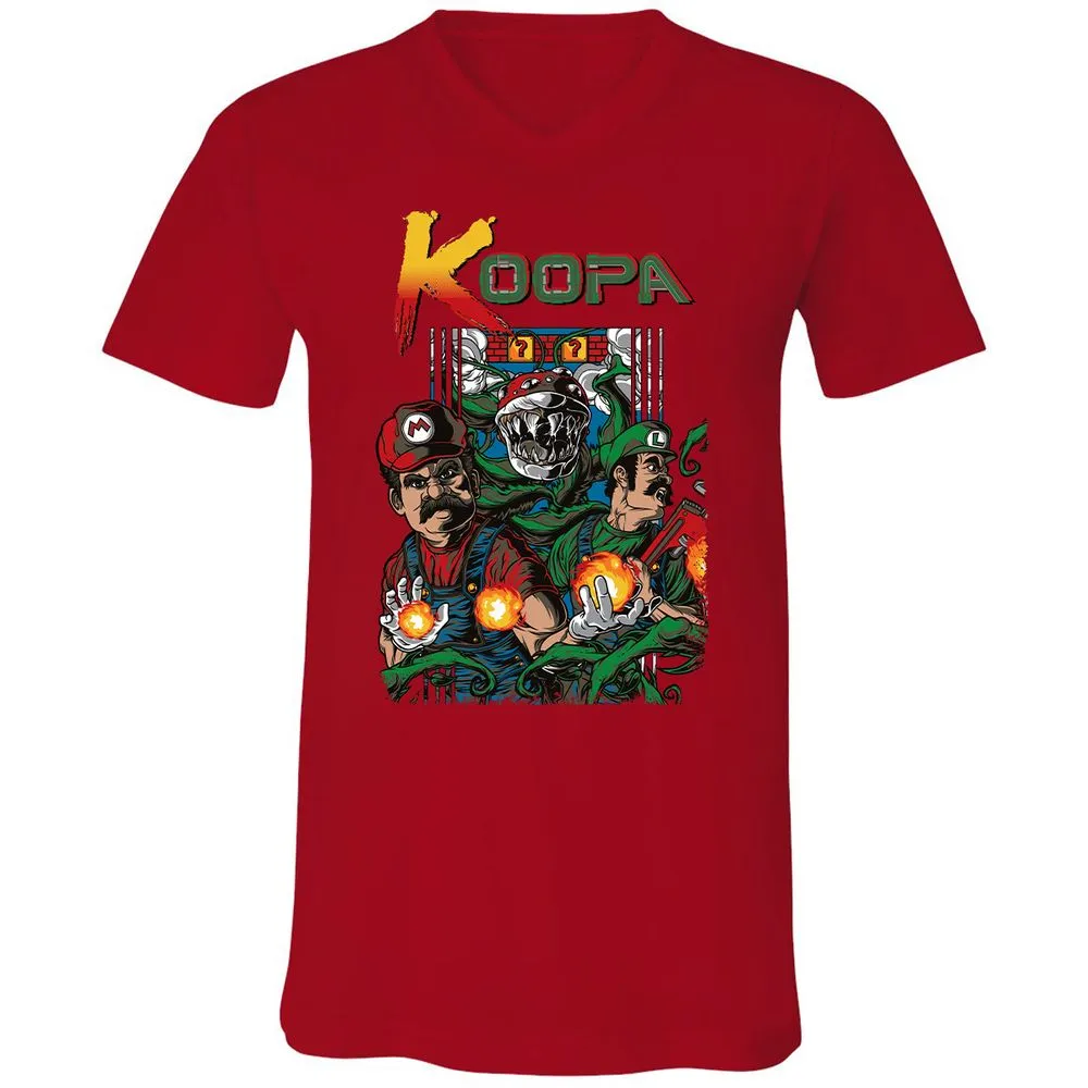 Unisex V-Neck T-Shirt - 6WBJA89B - Red - 3