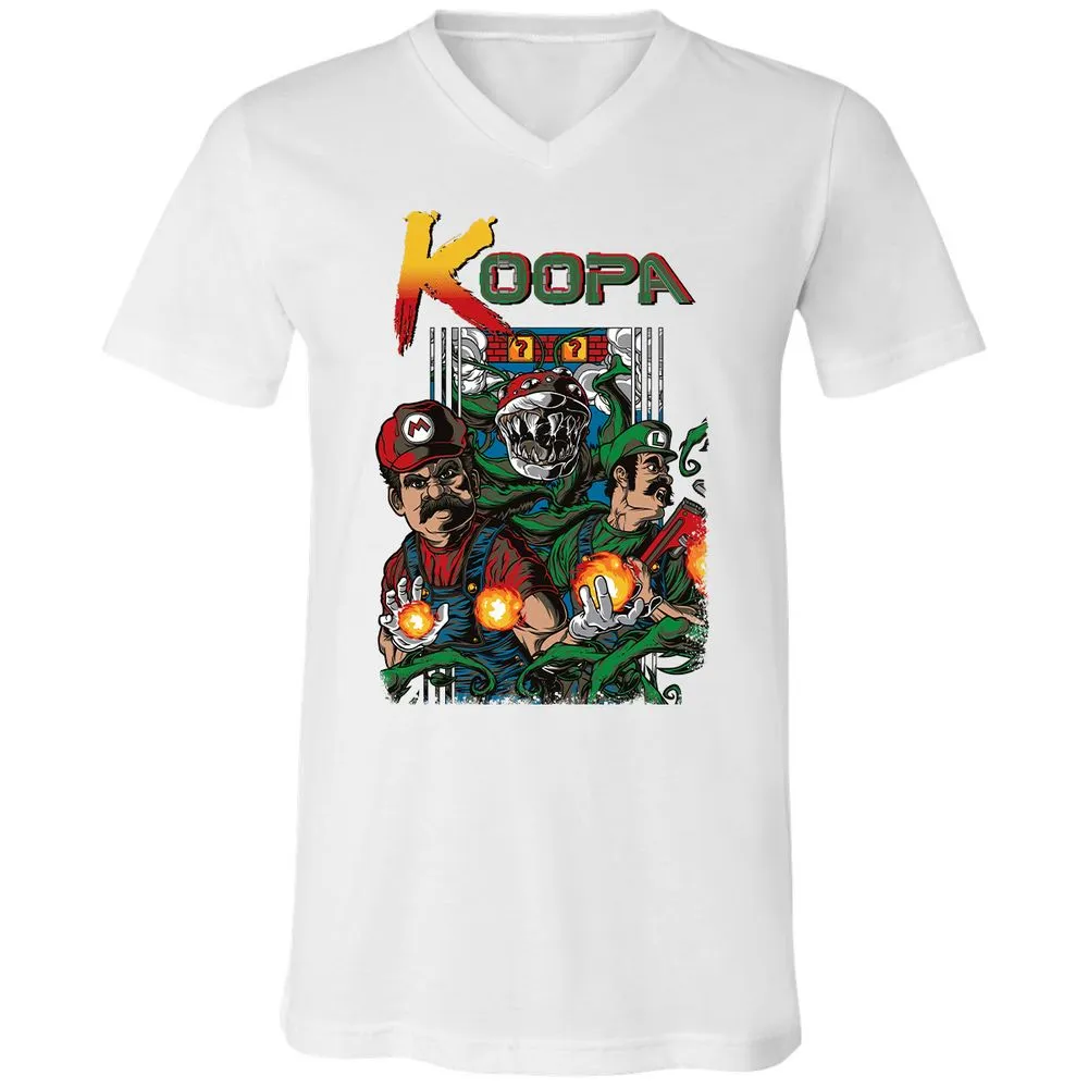 Unisex V-Neck T-Shirt - 6WBJA89B - White - 5