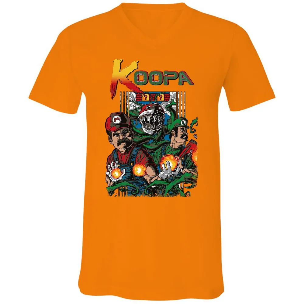 Unisex V-Neck T-Shirt - 6WBJA89B - Orange - 11