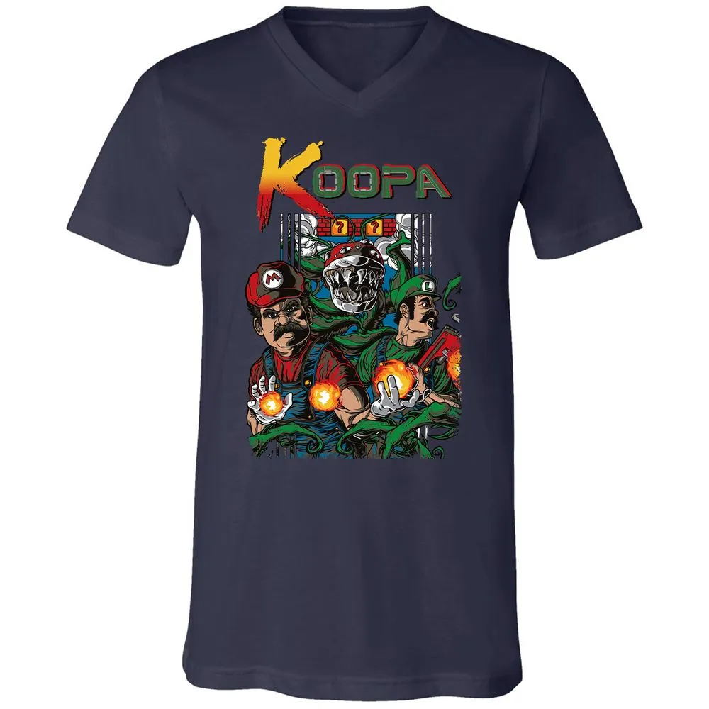 Unisex V-Neck T-Shirt - 6WBJA89B - Navy - 2