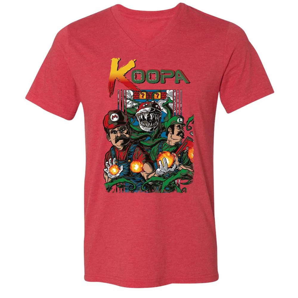 Unisex V-Neck T-Shirt - 6WBJA89B - Heather Red - 16