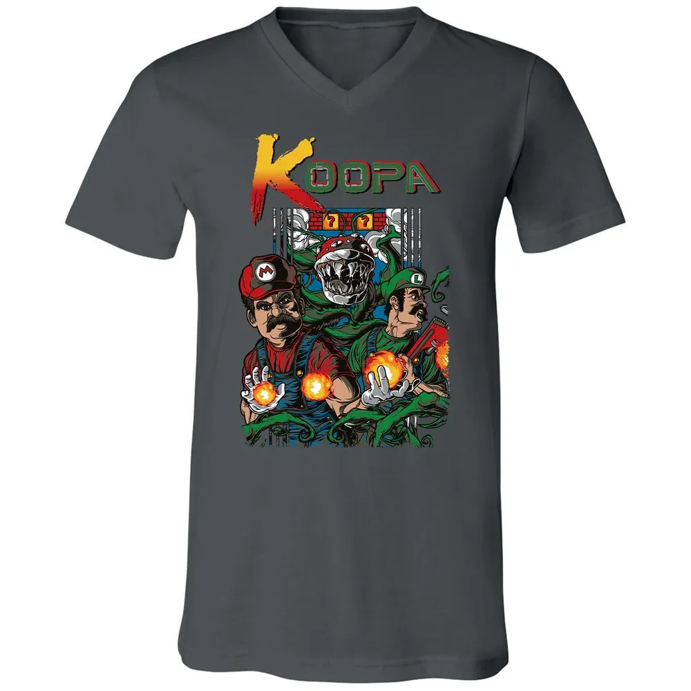 Unisex V-Neck T-Shirt - 6WBJA89B - Asphalt - 12