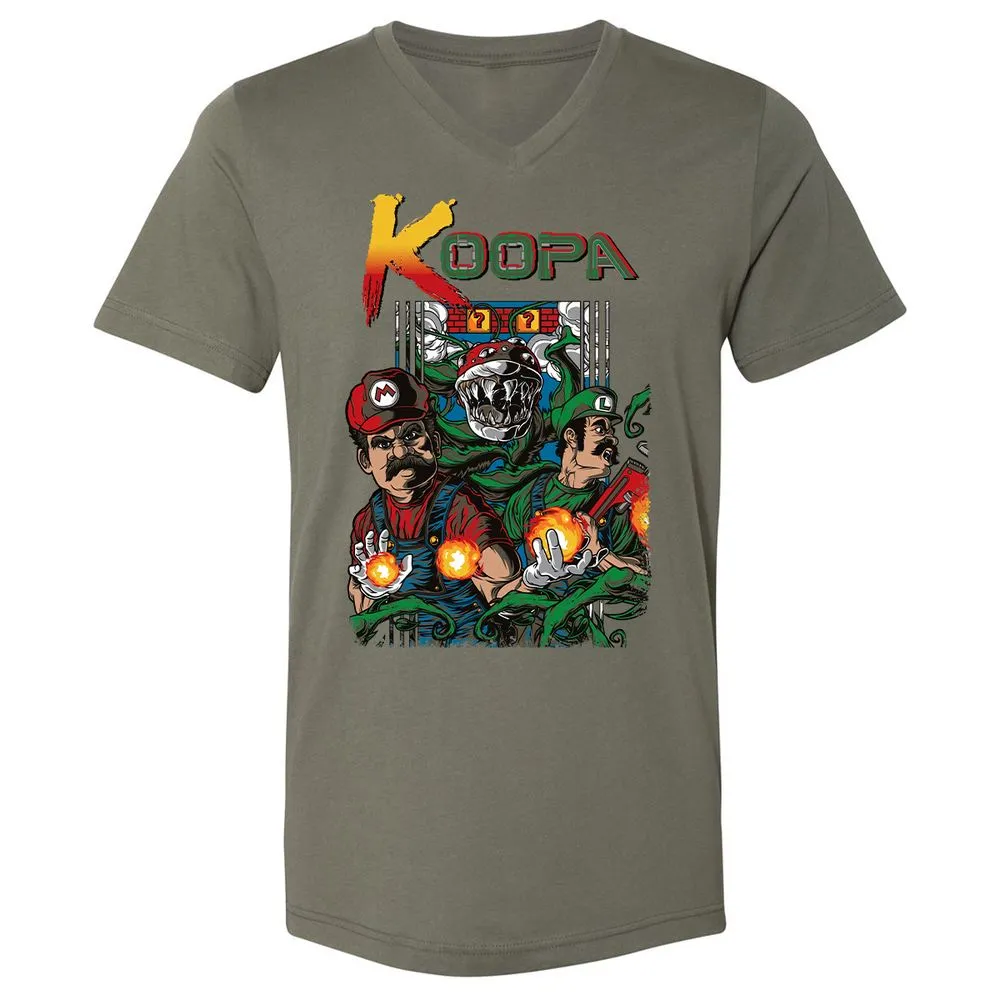 Unisex V-Neck T-Shirt - 6WBJA89B - Military Green - 10