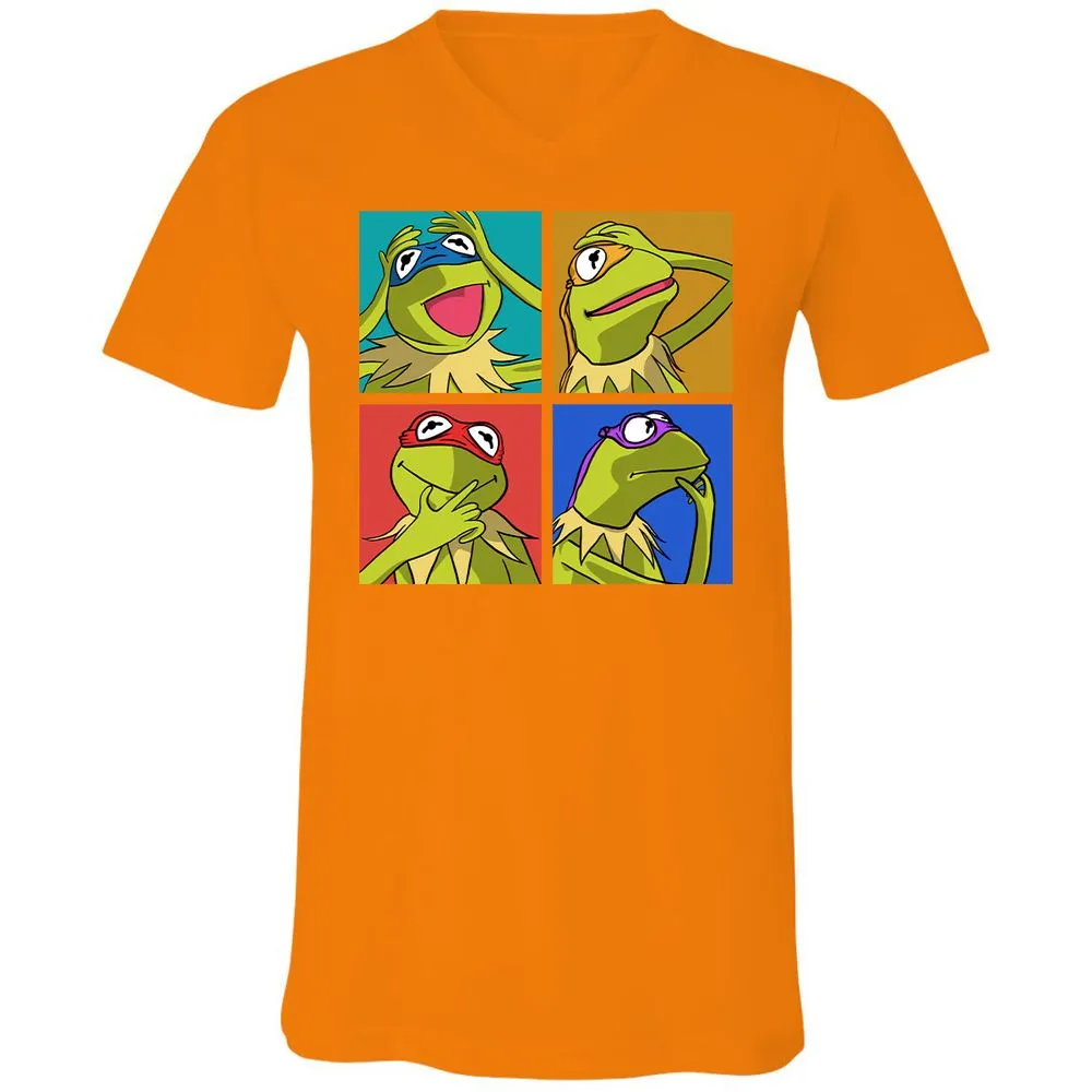 Unisex V-Neck T-Shirt - AVP34FVM - Orange - 11