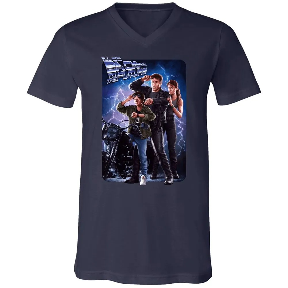 Unisex V-Neck T-Shirt - YSJ39X3Y - Navy - 2
