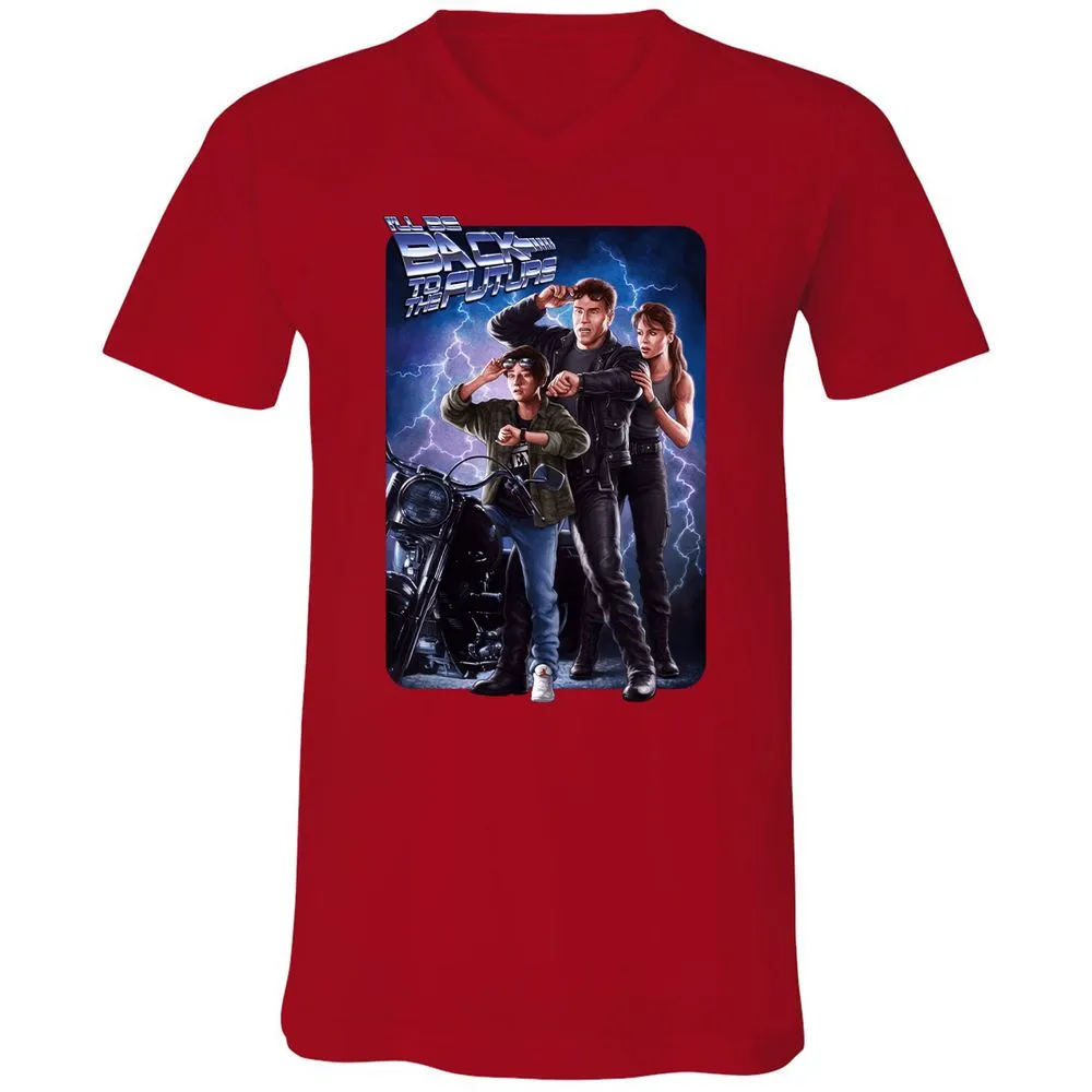 Unisex V-Neck T-Shirt - YSJ39X3Y - Red - 3