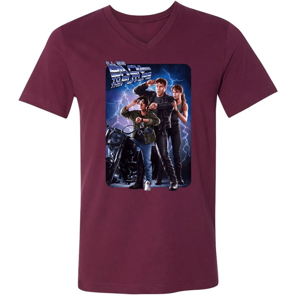 Unisex V-Neck T-Shirt - YSJ39X3Y - Maroon - 6