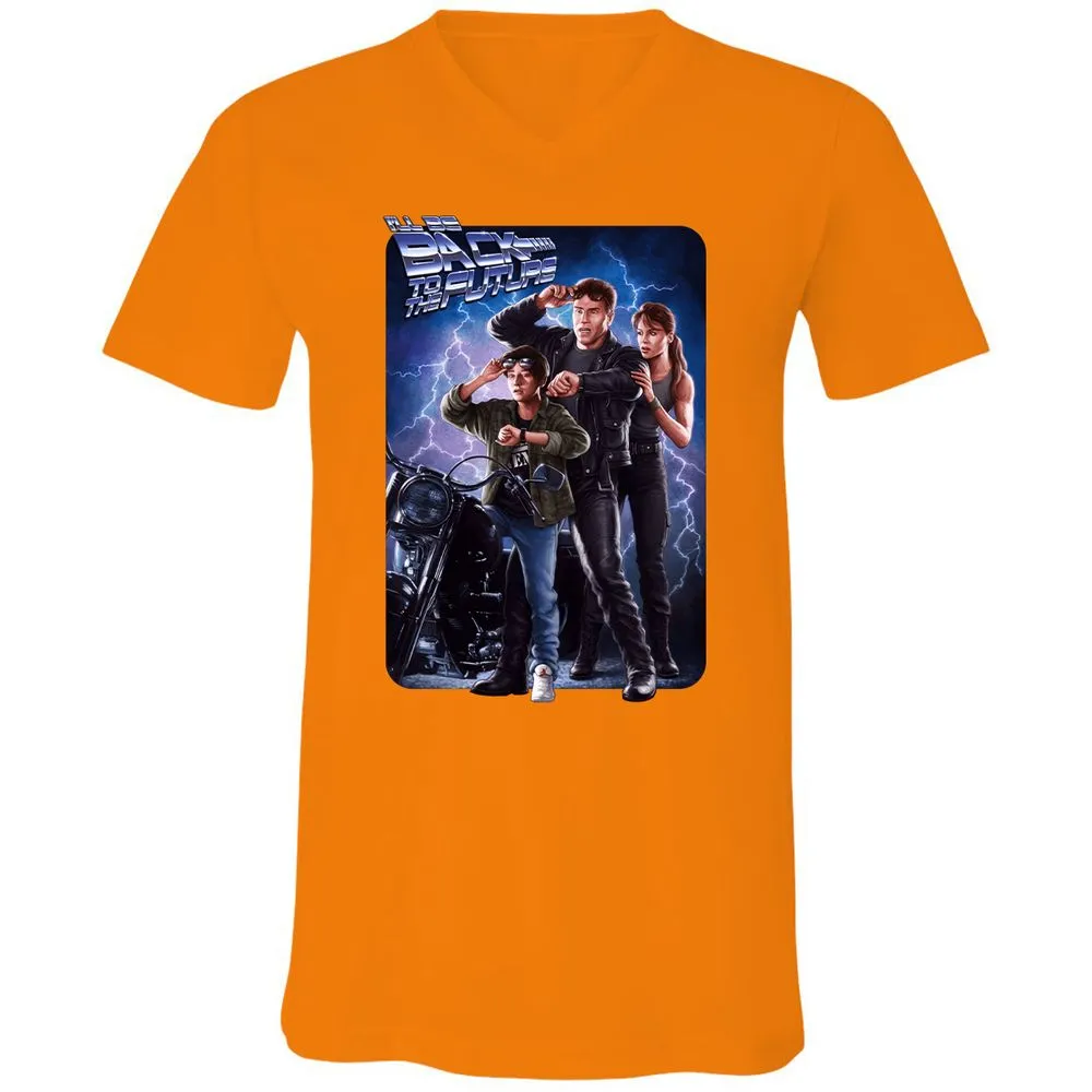 Unisex V-Neck T-Shirt - YSJ39X3Y - Orange - 11